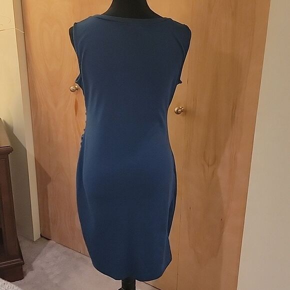 AVLN studio teal side ruched tank dress sz med - Picture 3 of 9